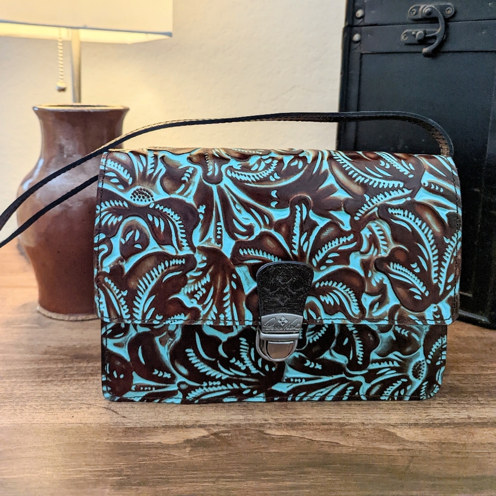 NWT Patricia Nash - Tooled Turquoise Crossbody